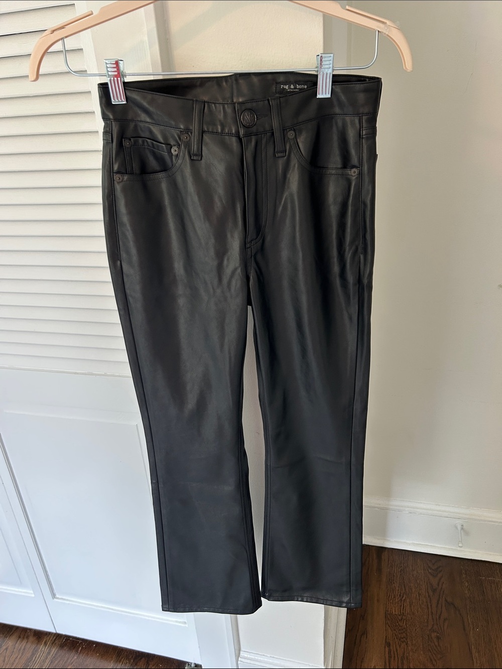 rag & bone Black Faux Leather Pants